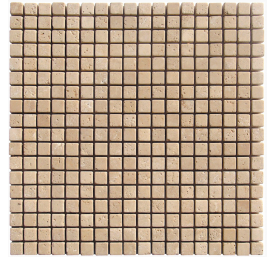 TRAVERTIN MOSAIQUE 1.5X1.5 CM IVOIRE