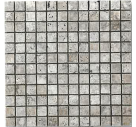 TRAVERTIN MOSAIQUE 2.3X2.3 CM SILVER