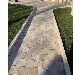 TRAVERTIN PAVE MIX 15.3X15.3 EP 3 CM 2EME CHOIX