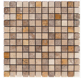 TRAVERTIN MOSAIQUE 2.3X2.3 CM IVOIRE JAUNE NOCE