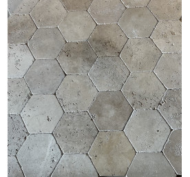 TRAVERTIN IVOIRE HEXAGONE 20.3X20.3 CM