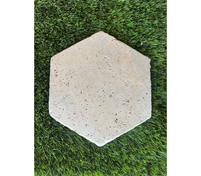 TRAVERTIN IVOIRE HEXAGONE 20.3X20.3 CM