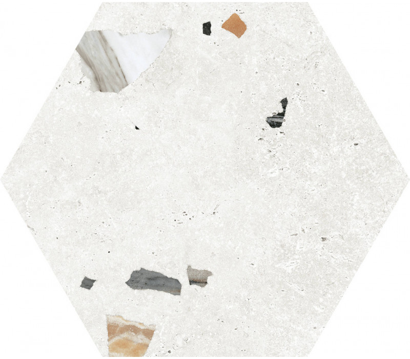 HEXAGONE SONAR 22X25 CM SATINE NON RECTIFIE
