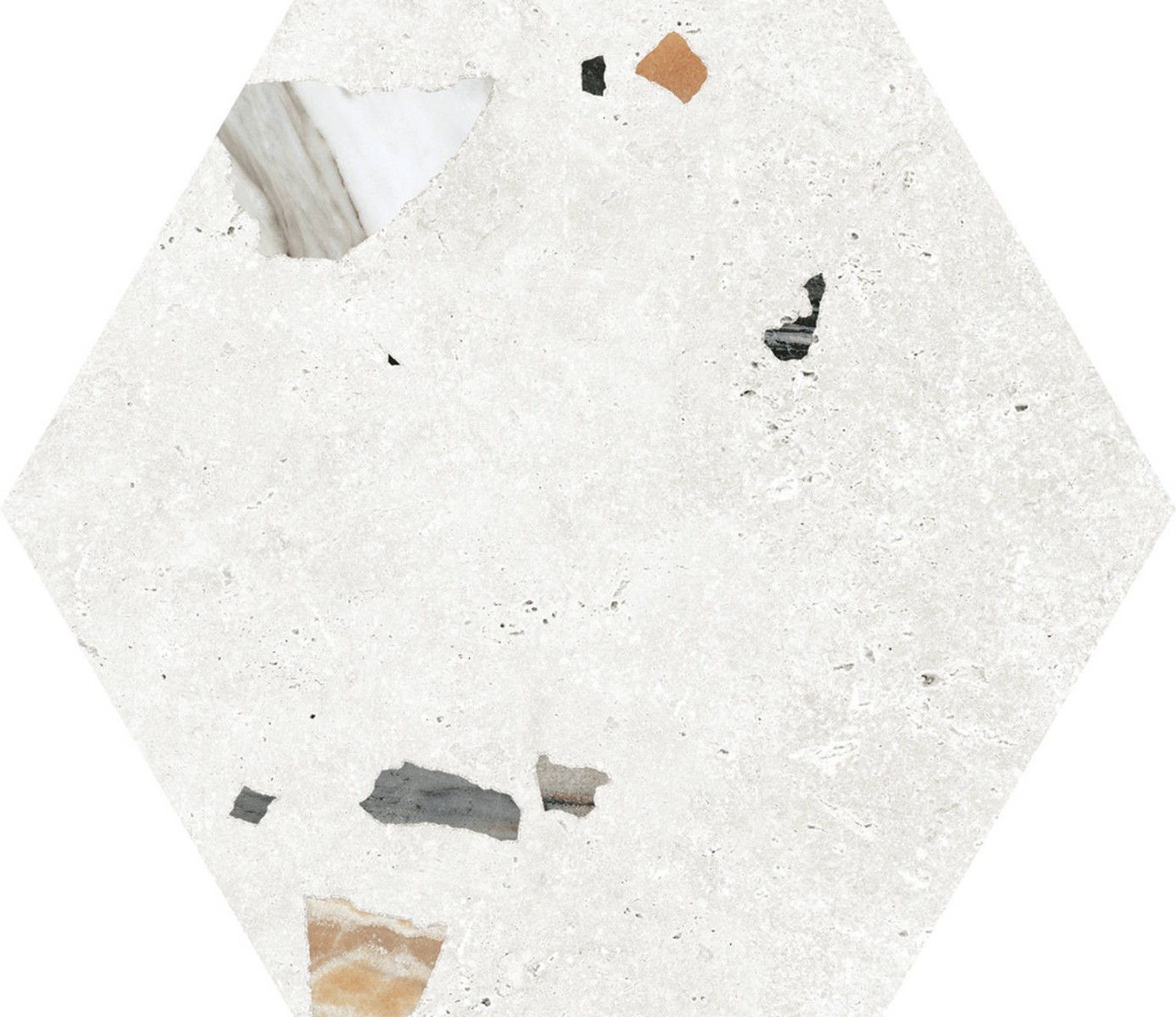HEXAGONE SONAR 22X25 CM SATINE NON RECTIFIE