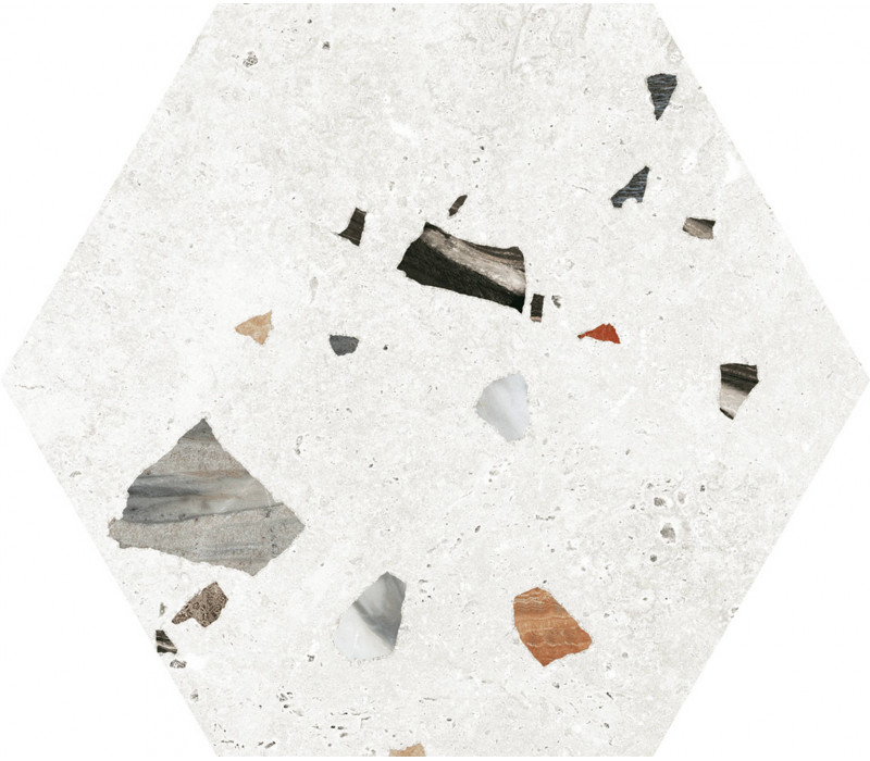 HEXAGONE SONAR 22X25 CM SATINE NON RECTIFIE