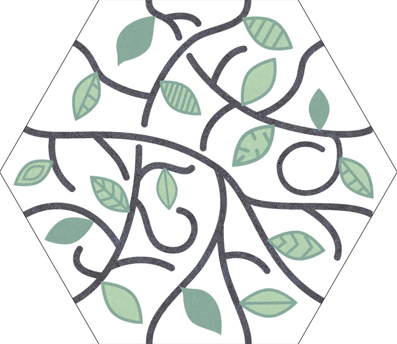 HEXAGONE IVY GREEN 22X25 CM SATINÉ NON RECTIFIE