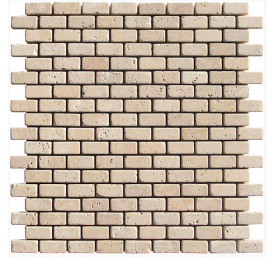 TRAVERTIN MOSAÏQUE BRIQUE 1.5X3 CM IVOIRE