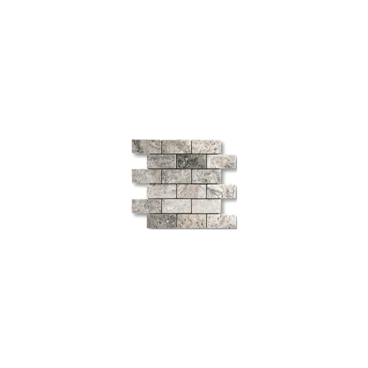 TRAVERTIN MOSAIQUE 4.8X10 CM SILVER