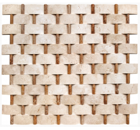 TRAVERTIN MOSAIQUE DECORS IVOIRE ET NOCE