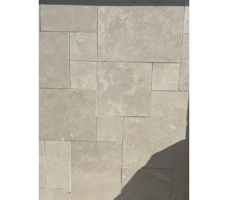 TRAVERTIN IVOIRE OPUS 4 EP 1.2 CM 1ER CHOIX FINITION REBOUCHÉE ADOUCIE