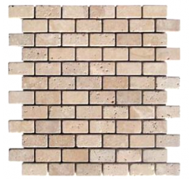 TRAVERTIN MOSAIQUE BRIQUE 2.3X4.8 CM IVOIRE