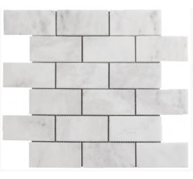 MARBRE MOSAIQUE BRIQUE 4.8X10 CM CARRARA BLANC