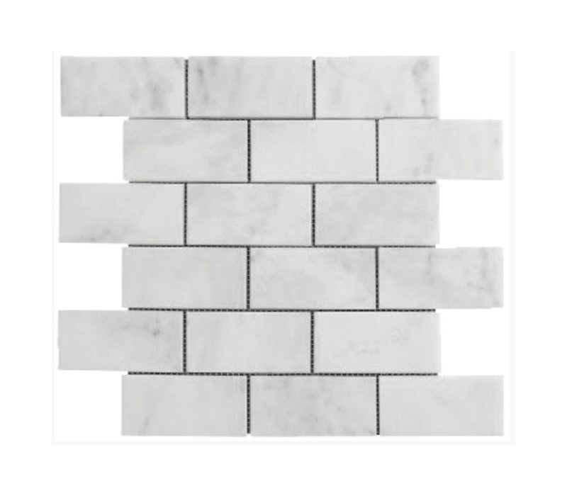 MARBRE MOSAIQUE BRIQUE 4.8X10 CM CARRARA BLANC
