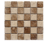 TRAVERTIN MOSAIQUE 4.8X4.8 CM IVOIRE ET NOCE