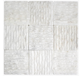 MARBRE MOSAIQUE BROSSÉE 10X10 CM CARRARA BLANC