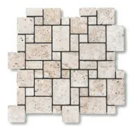 TRAVERTIN MOSAIQUE MINI OPUS IVOIRE VIEILLI