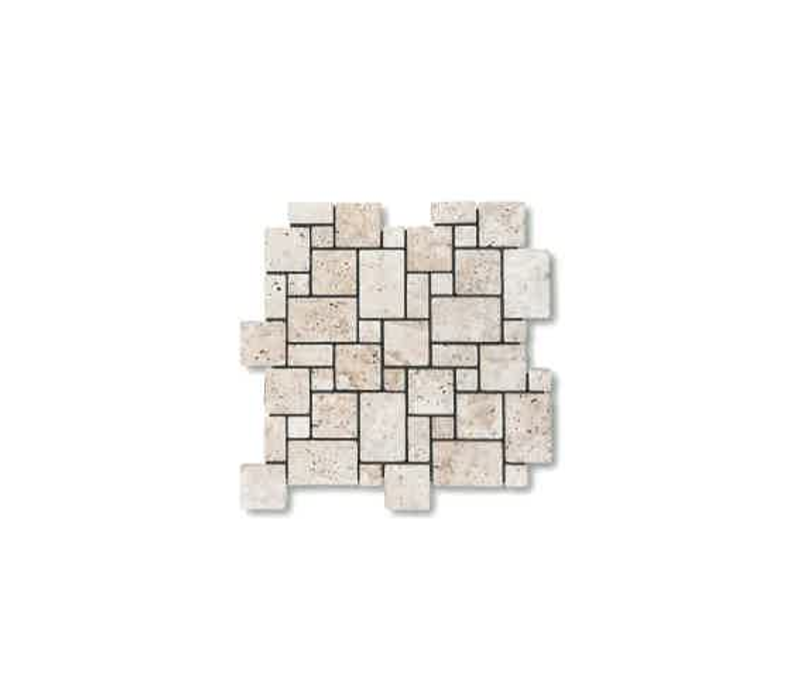 TRAVERTIN MOSAIQUE MINI OPUS IVOIRE VIEILLI