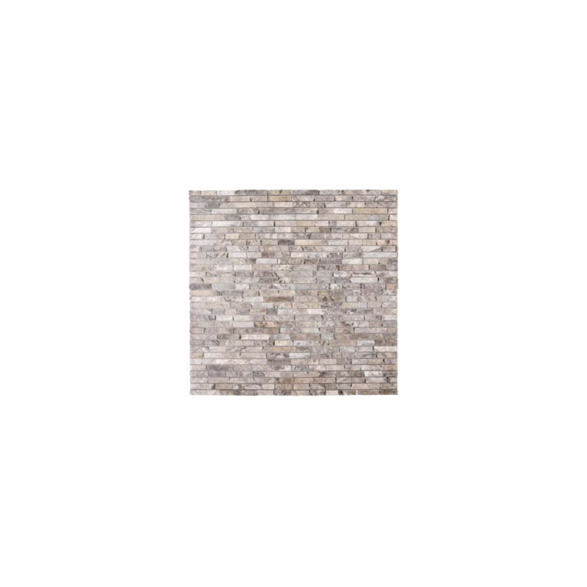 TRAVERTIN MOSAIQUE BARRETTE 1.5XBANDE LIBRE SILVER
