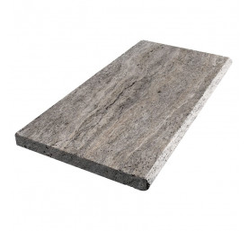 TRAVERTIN MARGELLE SILVER 33X61X3 CM 1BORD ARRONDI